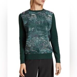 Ted Baker Green Zoii Diamond-Print Sweater